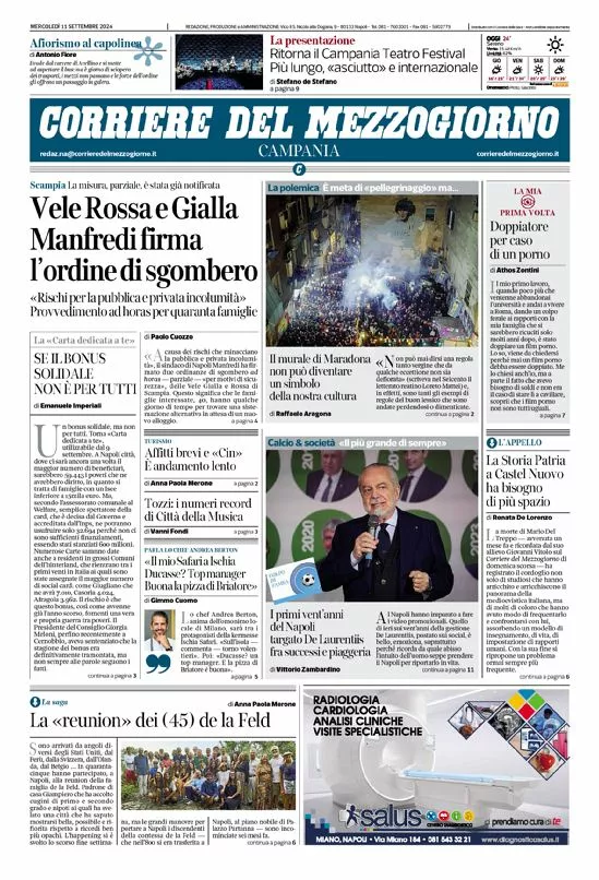 Prima-pagina-corriere del mezzogiorno-del-2024-09-11